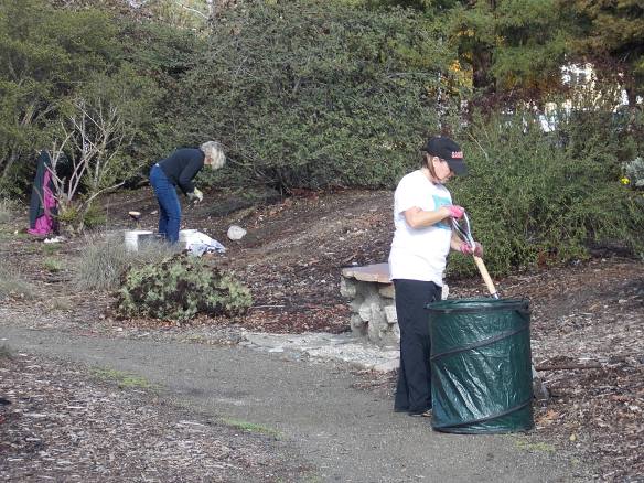 Martha & Kerry, hard at work building the Garden